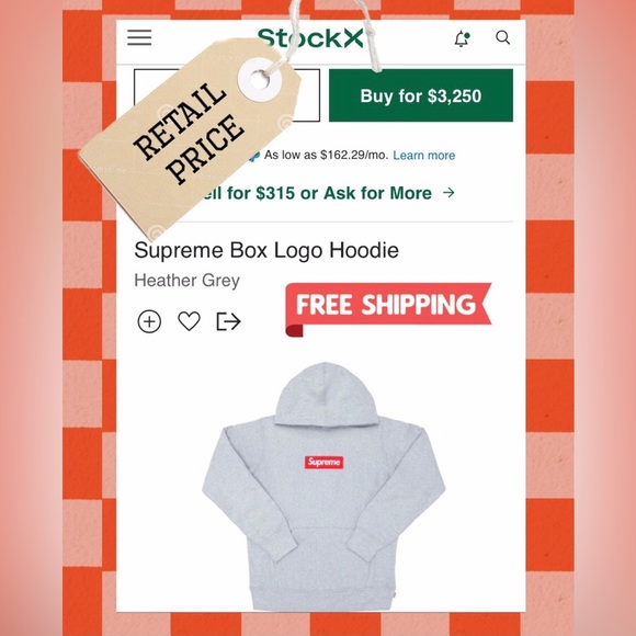 PRICE DROP Authentic Supreme Box Logo Hoodie
Heather Grey Size L - Picture 2 of 10